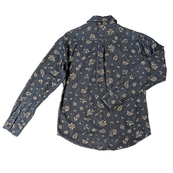 Obey Propaganda Floral Printed Chambray Shirt Size Small - Picture 2 of 4